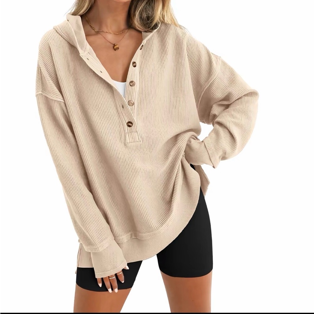 Casual Beige Women's Hoodie